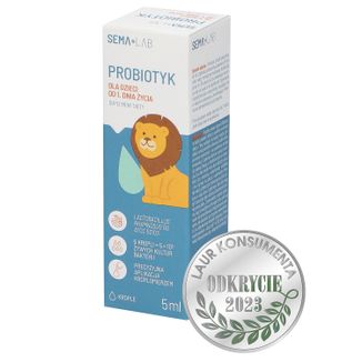 SEMA Lab Probiotyk dla dzieci od 1 dnia życia, krople, 5 ml - zdjęcie produktu