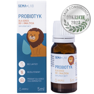 SEMA Lab Probiotyk dla dzieci od 1 dnia życia, krople, 5 ml - zdjęcie produktu