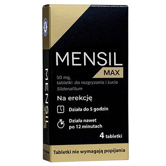 Mensil Max 50 mg, 4 tabletki do żucia USZKODZONE OPAKOWANIE - zdjęcie produktu