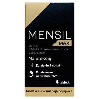 Mensil Max 50 mg, 4 tabletki do żucia Mensil Max 50 mg, 4 tabletki do żucia - zdjęcie produktu