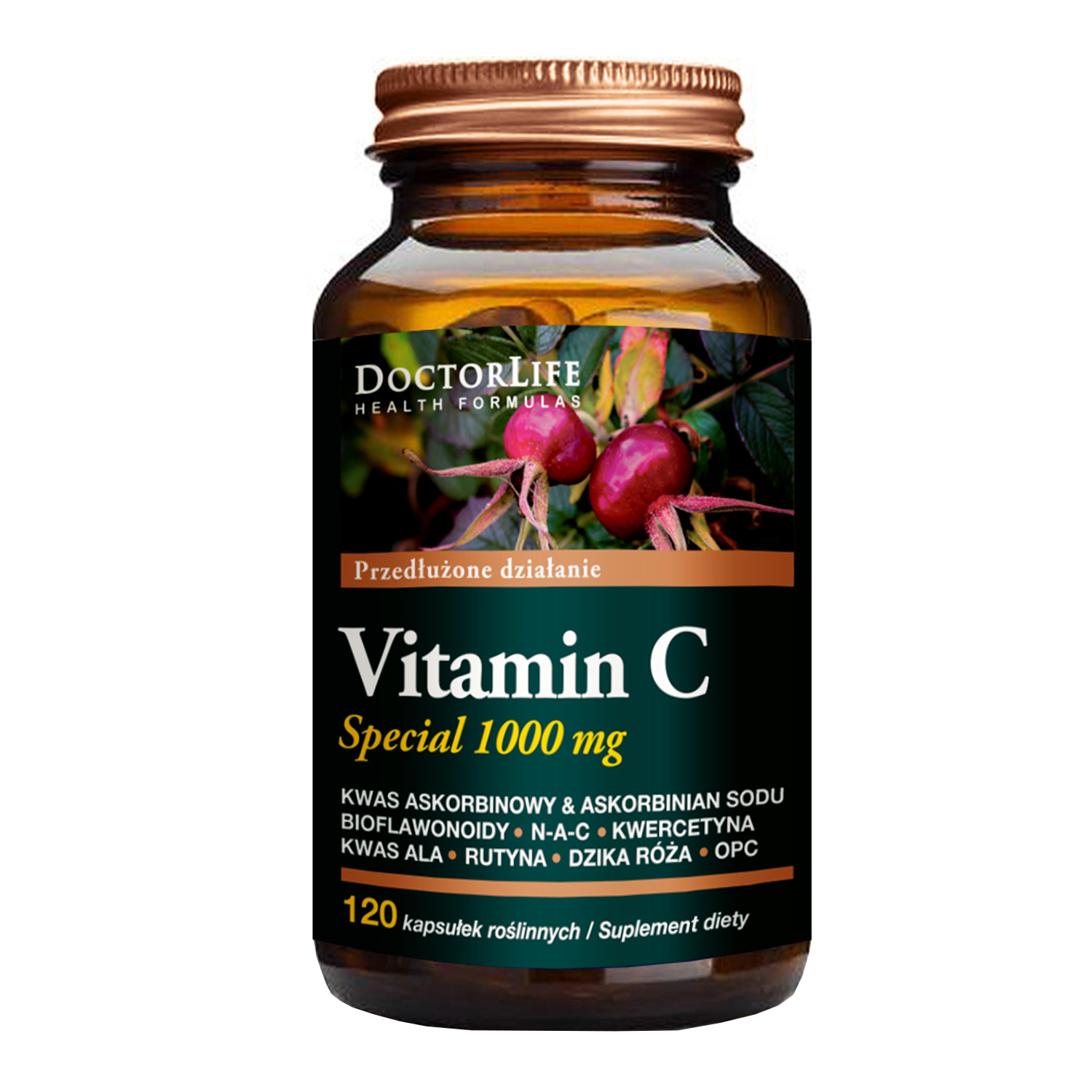 Nieznana Doctor Life Vitamin C Special, witamina C 1000 mg, 120 kapsułek roślinnych