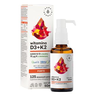 Aura Herbals Witamina D3 4000 IU + K2 75 µg Forte, krople, 50 ml USZKODZONE OPAKOWANIE - zdjęcie produktu