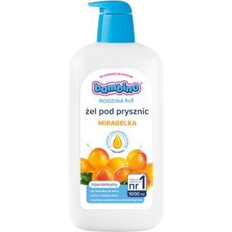 Bambino Rodzina, żel pod prysznic i do kąpieli, hiperdelikatny, zapach mirabelki, 1000 ml - zdjęcie produktu