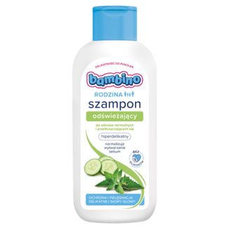 Bambino Rodzina, szampon odświeżający do włosów normalnych i przetłuszczających się, hiperdelikatny, od 3 lat, 400 ml - zdjęcie produktu