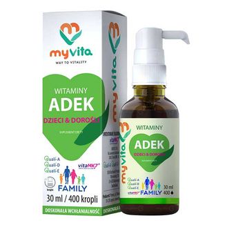 MyVita ADEK Family, krople dla dzieci i dorosłych, od 2 lat, 30 ml - zdjęcie produktu
