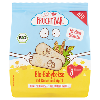 Fruchtbar Ciasteczka orkiszowo-pszenne Bio, jabłkowe, po 8 miesiącu, 100 g KRÓTKA DATA - zdjęcie produktu