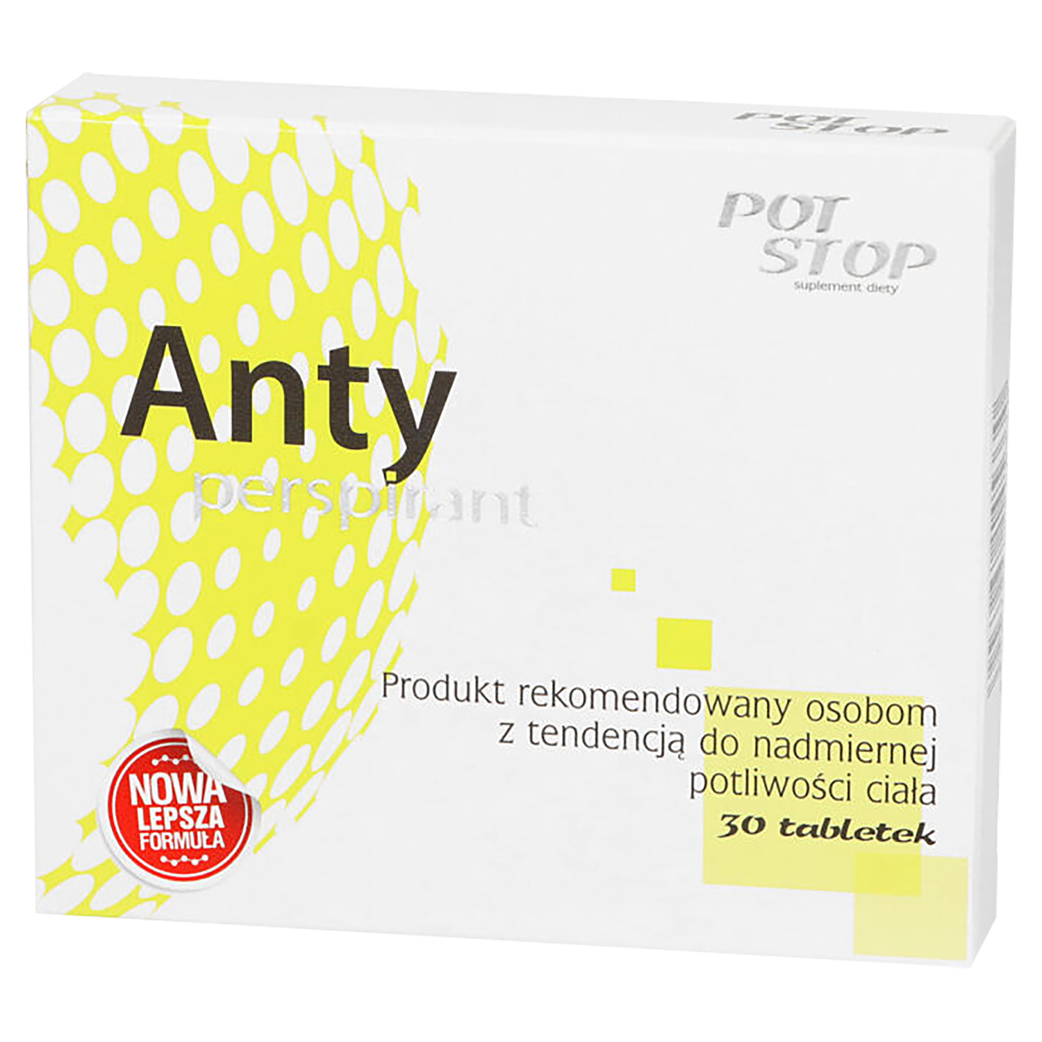Nieznana Antyperspirant PotStop, 30 tabletek