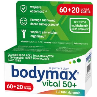 Bodymax Vital 50+, 60 tabletek + 20 tabletek gratis USZKODZONE OPAKOWANIE - zdjęcie produktu