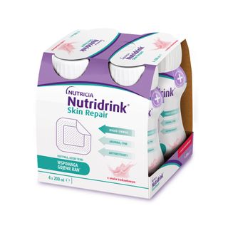 Nutridrink Skin Repair, preparat odżywczy, smak truskawkowy, 4 x 200 ml - zdjęcie produktu