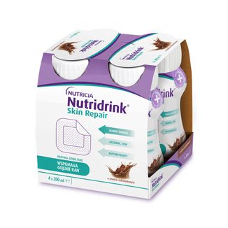 Nutridrink Skin Repair, preparat odżywczy, smak czekoladowy, 4 x 200 ml - zdjęcie produktu