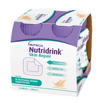 Nutridrink Skin Repair, preparat odżywczy, smak waniliowy, 4 x 200 ml USZKODZONE OPAKOWANIE - zdjęcie produktu