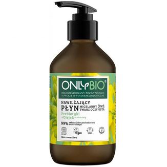 OnlyBio, nawilżający płyn micelarny 3w1, prebiotyki + olejek sezamowy, 250 ml - zdjęcie produktu