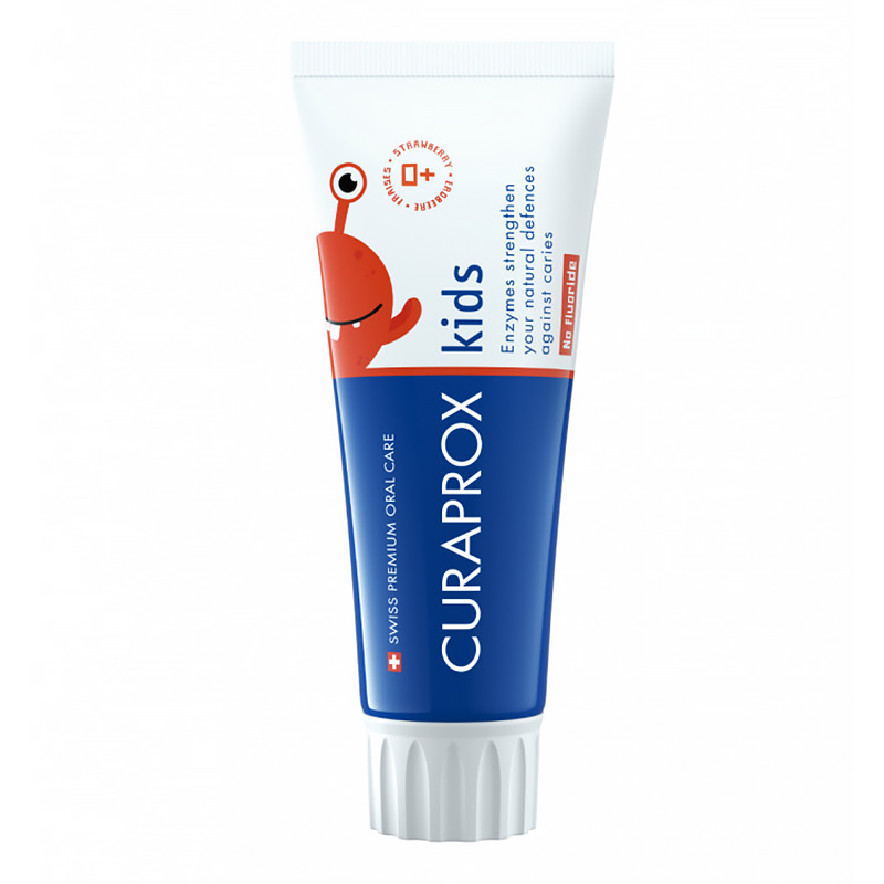 Curaprox Curaprox Kids, pasta do zębów dla dzieci, bez fluoru, truskawkowa, od urodzenia, 60 ml