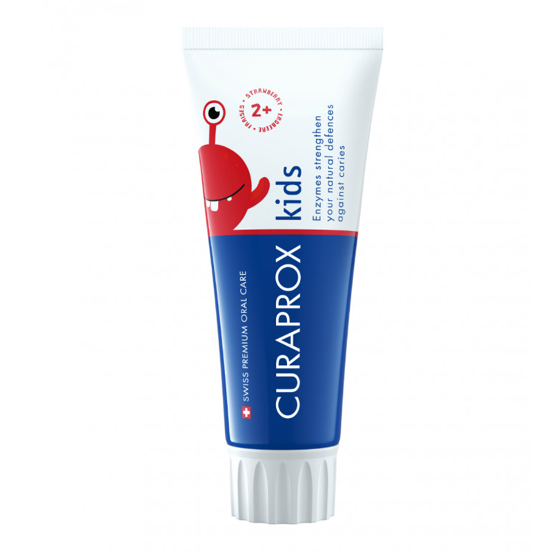 Curaprox Curaprox Kids, pasta do zębów dla dzieci, z fluorem 950 ppm, truskawkowa, od 2 roku życia, 60 ml