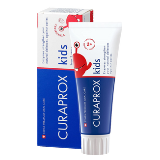 Curaprox Kids, pasta do zębów dla dzieci, z fluorem 950 ppm, truskawkowa, od 2 roku życia, 60 ml - zdjęcie produktu