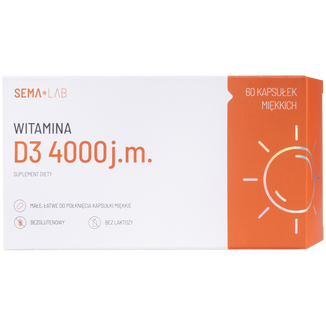 SEMA Lab Witamina D3 4000 j.m., 60 kapsułek miękkich - zdjęcie produktu