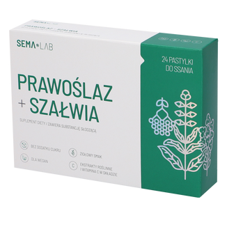 SEMA Lab Prawoślaz + Szałwia, 24 tabletki  do ssania USZKODZONE OPAKOWANIE - zdjęcie produktu