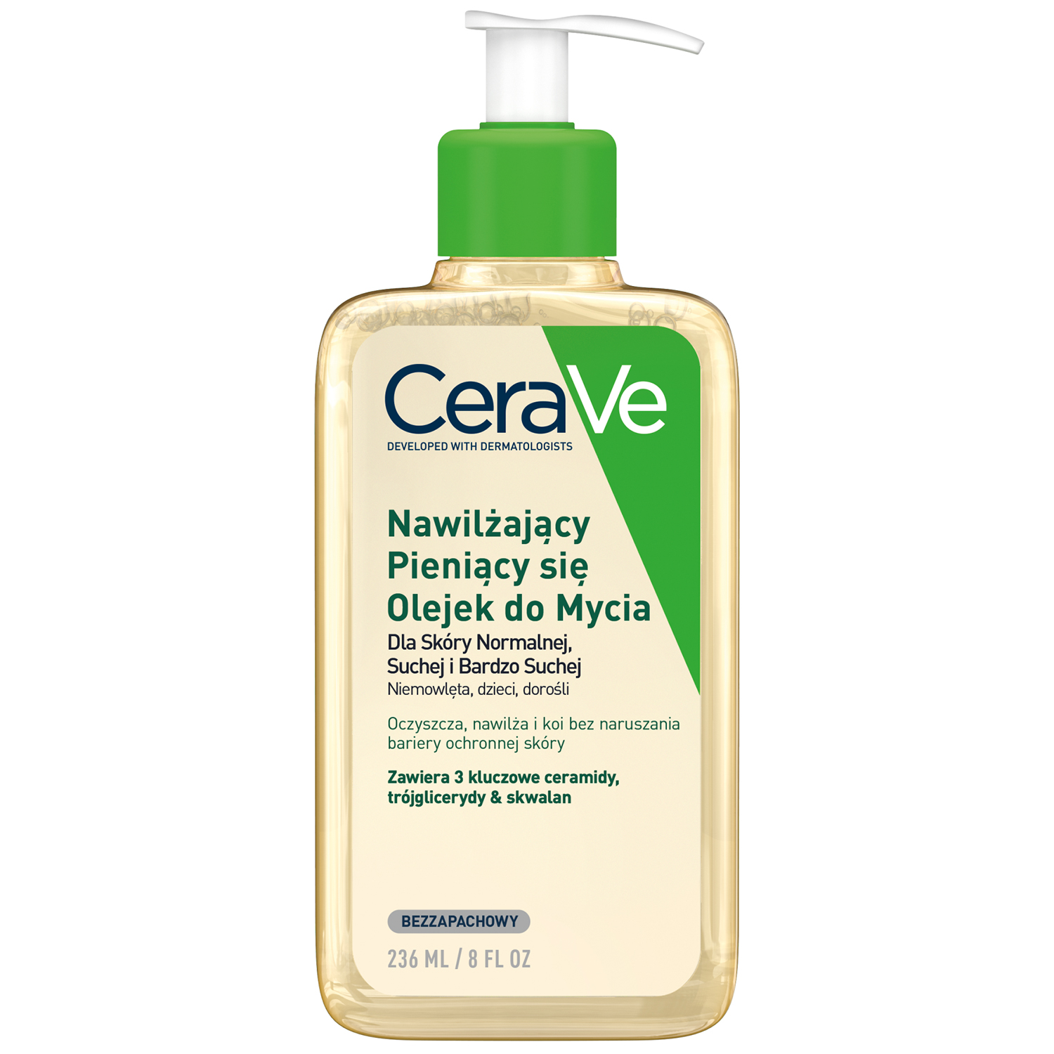Cerave CeraVe, nawilżający pieniący się olejek z ceramidami do mycia, 236 ml