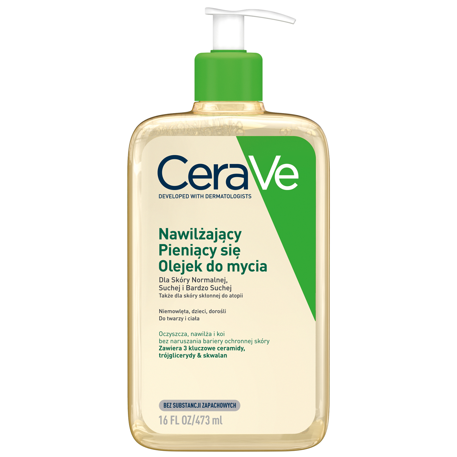 Cerave CeraVe, nawilżający pieniący się olejek z ceramidami do mycia, 473 ml