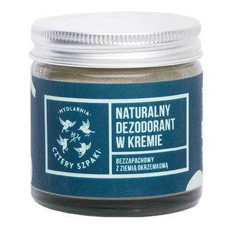 Cztery Szpaki, naturalny dezodorant w kremie z ziemią okrzemkową, bezzapachowy, 60 ml USZKODZONE OPAKOWANIE - zdjęcie produktu