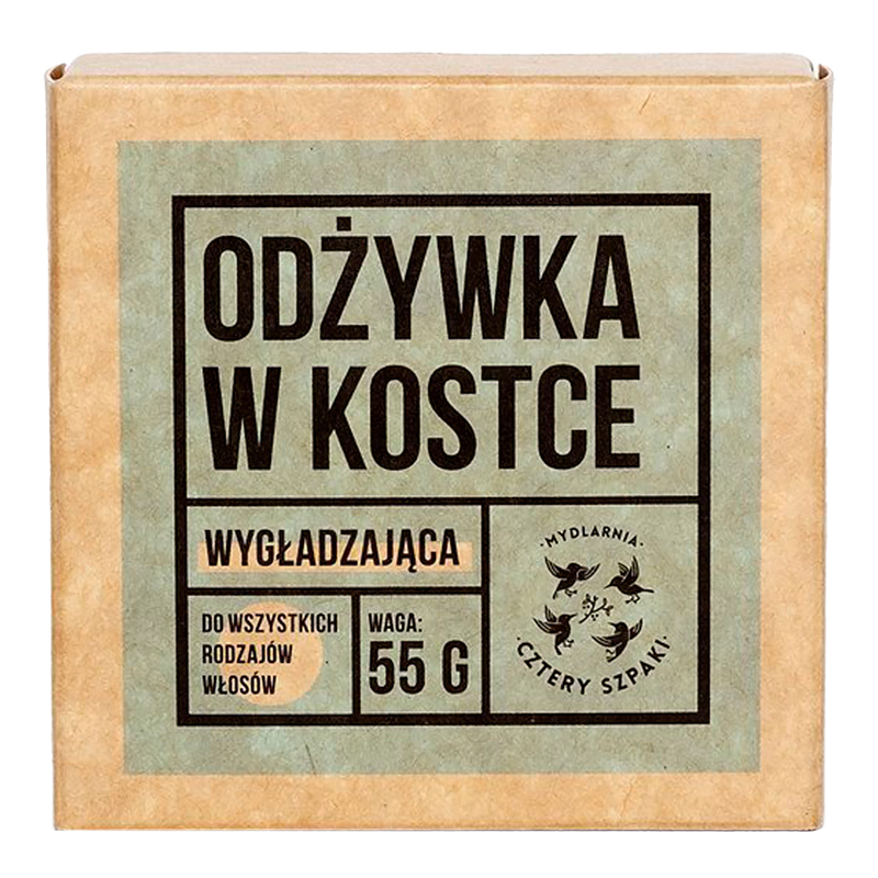Mydlarnia Cztery Szpaki Cztery Szpaki, wygładzająca odżywka do włosów w kostce, 55 g