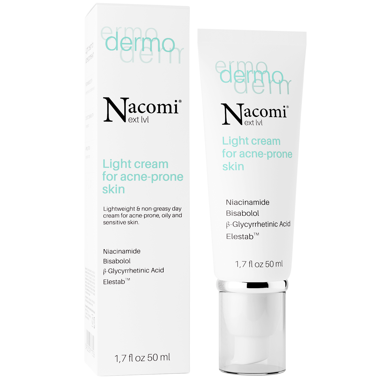Nieznana Nacomi Next Level Dermo, lekki krem do skóry trądzikowej, 50 ml