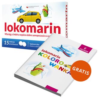 Lokomarin, 15 tabletek powlekanych + kolorowanka gratis - zdjęcie produktu