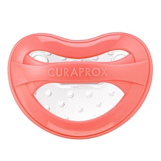 Curaprox Baby, smoczek uspokajający, silikonowy, koralowy, rozmiar 1, 1-2,5 roku, 1 sztuka USZKODZONE OPAKOWANIE - zdjęcie produktu
