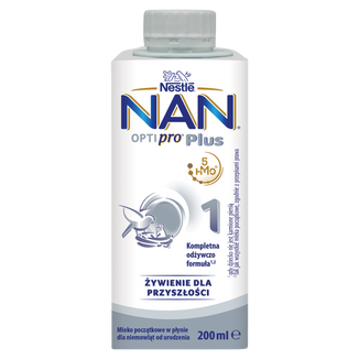 Nestle NAN Optipro Plus 1 HMO, mleko początkowe gotowe do spożycia dla niemowląt od urodzenia, 200 ml - zdjęcie produktu