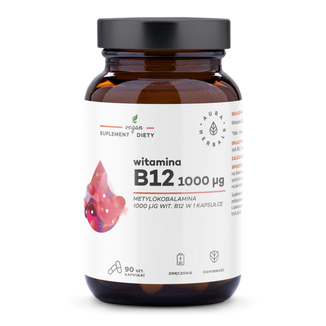 Aura Herbals Witamina B12, metylokobalamina 1000 µg, 90 kapsułek - zdjęcie produktu
