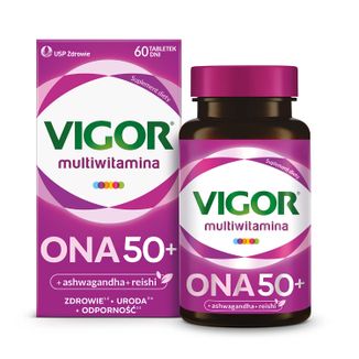 Vigor Multiwitamina Ona 50+, 60 tabletek USZKODZONE OPAKOWANIE - zdjęcie produktu