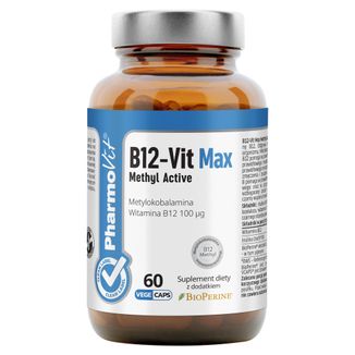 PharmoVit B12-Vit Max Methyl Active, witamina B12 100 µg, 60 kapsułek vege - zdjęcie produktu