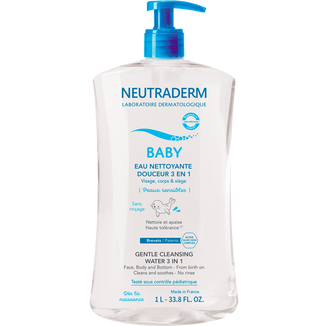 Neutraderm Baby, łagodna woda myjąca 3w1, od urodzenia, 1000 ml - zdjęcie produktu