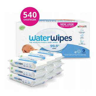 WaterWipes Bio, chusteczki nawilżane, wodne, od urodzenia, 9 x 60 sztuk USZKODZONE OPAKOWANIE - zdjęcie produktu