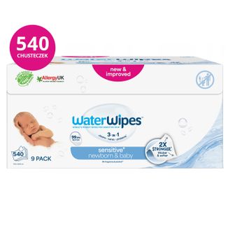 WaterWipes Bio, chusteczki nawilżane, wodne, od urodzenia, 9 x 60 sztuk USZKODZONE OPAKOWANIE WaterWipes Bio, chusteczki nawilżane, wodne, od urodzenia, 9 x 60 sztuk USZKODZONE OPAKOWANIE - zdjęcie produktu