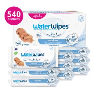 WaterWipes Bio, chusteczki nawilżane, wodne, od urodzenia, 9 x 60 sztuk - zdjęcie produktu