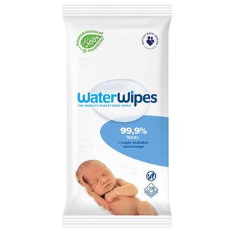 WaterWipes Bio, chusteczki nawilżane, wodne, od urodzenia, 28 sztuk - zdjęcie produktu