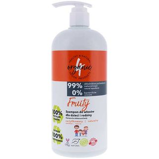 4Organic Fruity, naturalny szampon do włosów dla dzieci i rodziny, 1 l - zdjęcie produktu