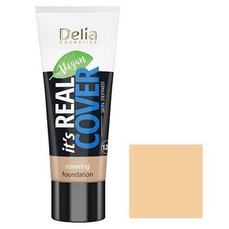 Delia It's Real Cover, podkład kryjący rewitalizująco-nawilżający, 202 beige, 30 ml - zdjęcie produktu