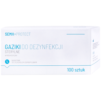 SEMA Protect, gaziki do dezynfekcji, 100 sztuk USZKODZONE OPAKOWANIE - zdjęcie produktu
