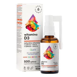Aura Herbals Witamina D3 dla Dzieci, aerozol, 50 ml USZKODZONE OPAKOWANIE - zdjęcie produktu