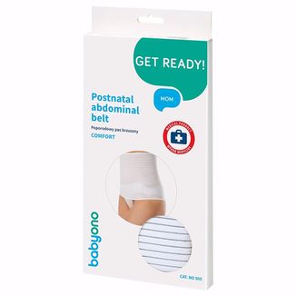 BabyOno, pas brzuszny poporodowy, Comfort, biały, rozmiar L, 1 sztuka USZKODZONE OPAKOWANIE - zdjęcie produktu