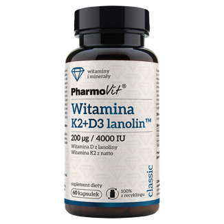PharmoVit Witamina K2 + D3 lanolin, 60 kapsułek - zdjęcie produktu