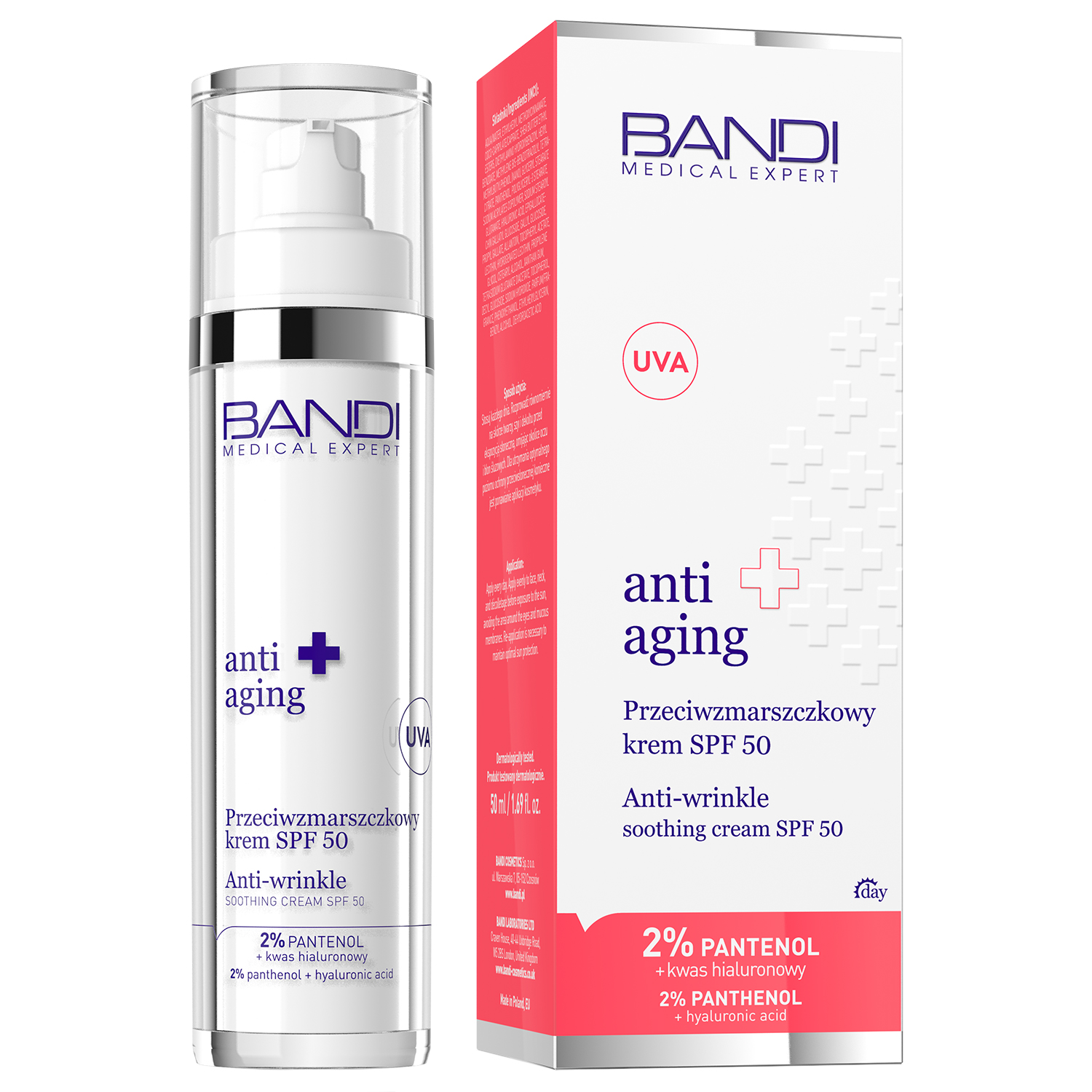 Nieznana Bandi Medical Expert Anti Aging, krem przeciwzmarszczkowy, SPF 50, 50 ml