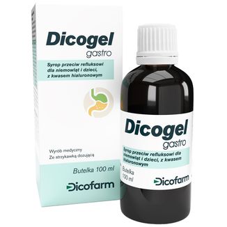 Dicogel Gastro, syrop przeciw refluksowi, dla niemowląt i dzieci, 100 ml Dicogel Gastro, syrop przeciw refluksowi, dla niemowląt i dzieci, 100 ml - zdjęcie produktu