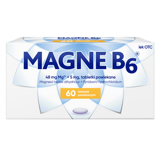 Magne B6 48 mg + 5 mg, 60 tabletek powlekanych USZKODZONE OPAKOWANIE - zdjęcie produktu