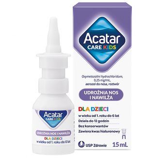 Acatar Care Kids 0,25 mg/ml, aerozol do nosa dla dzieci 1-6 lat, roztwór, 15 ml KRÓTKA DATA - zdjęcie produktu