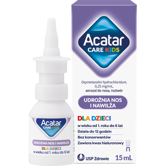 Acatar Care Kids 0,25 mg/ml, aerozol do nosa dla dzieci 1-6 lat, roztwór, 15 ml - zdjęcie produktu