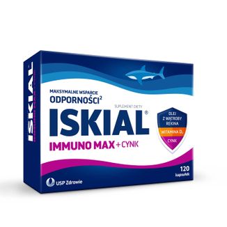 Iskial Immuno Max + Cynk, dla dzieci powyżej 6 lat i dorosłych, 120 kapsułek KRÓTKA DATA - zdjęcie produktu