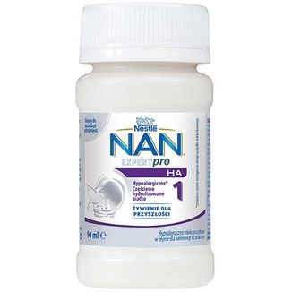 Nestle NAN Expertpro HA 1, mleko początkowe hypoalergiczne dla niemowląt od urodzenia, w płynie, 90 ml - zdjęcie produktu